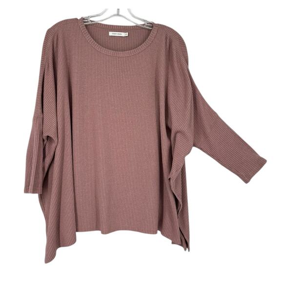 Mersea Oversized Ribbed Top Drop Shoulder Soft Cozy One Size Split Sides Boxy - Picture 1 of 10